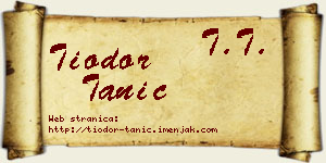 Tiodor Tanić vizit kartica